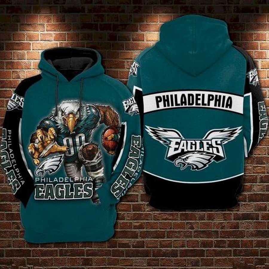 Philadelphia Eagles Nfl Football Big Logo 3D Hoodie