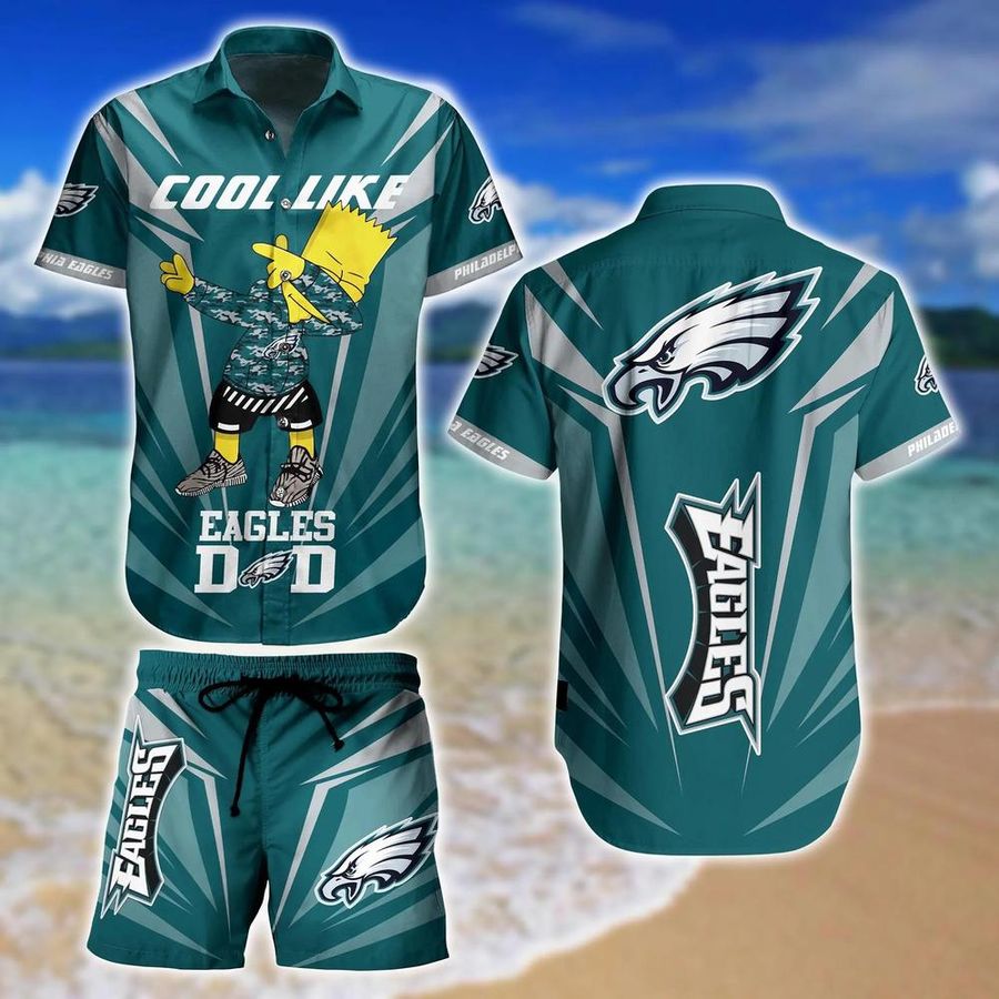 Philadelphia Eagles NFL Hawaiian Shirt And Short Bart Simpson Hot Trends Summer Perfect Gift For Fans NFL