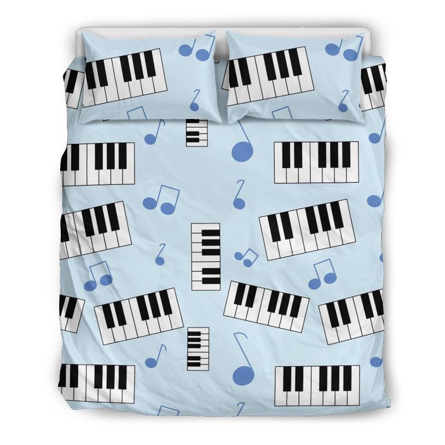 Piano Blue Pattern Print Duvet Cover Bedding Set