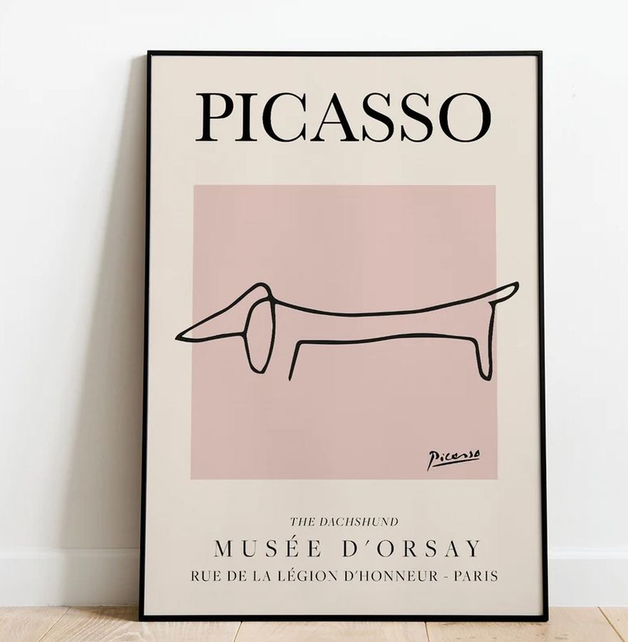 Picasso – Dog, Exhibition Vintage Line Art Poster