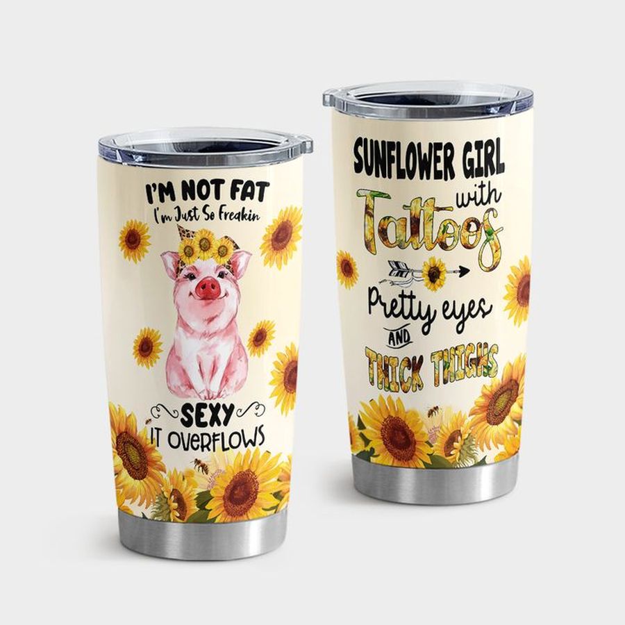 Pig Insulated Cups, Pig Pig I'm Not Fat Tumbler Tumbler Cup 20oz , Tumbler Cup 30oz, Straight Tumbler 20oz
