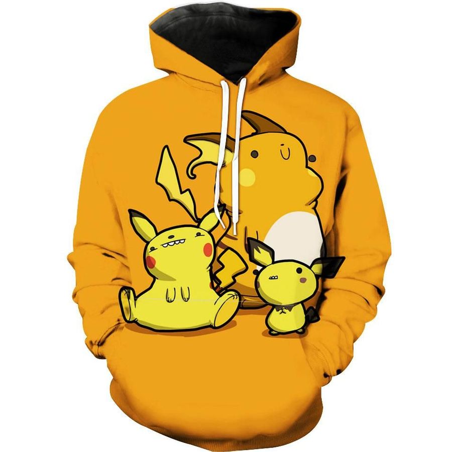 Pikachu Evolution Pokemons Hoodie 3D
