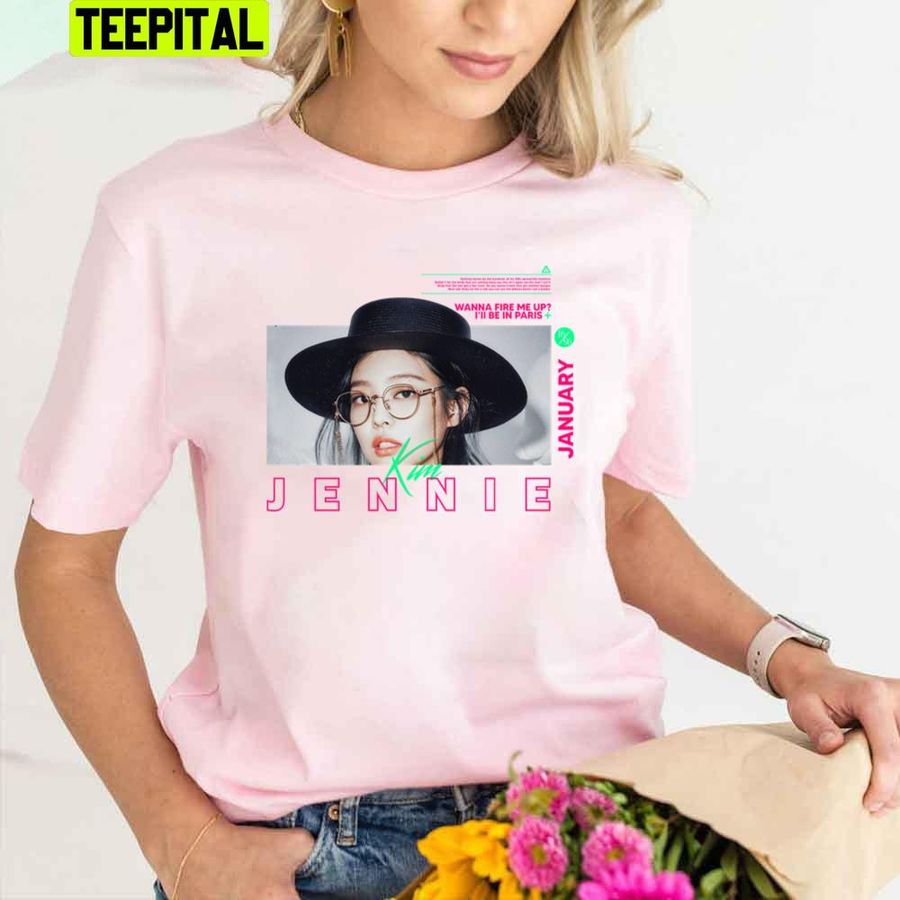 Pink Background Jennie Graphic Unisex T-Shirt