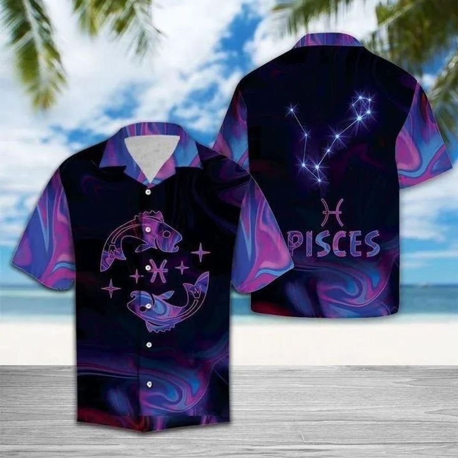 Pisces horoscope short sleeve hawaiian shirt unisex hawaii size S-5XL
