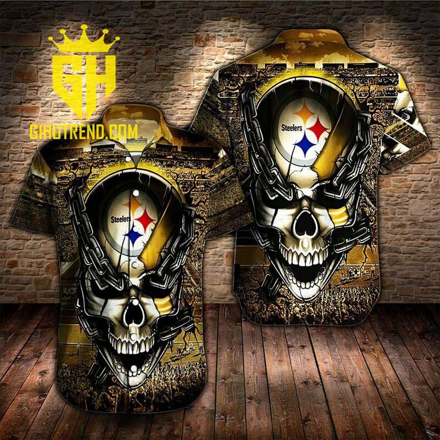 Pittsburgh Steelers NFL Skull Halloween Gift Fans Hawaiian Shirt