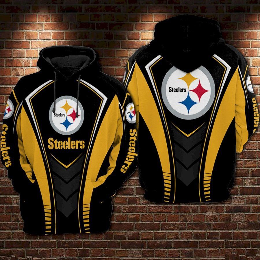 Pittsburgh Steelers Nfl Black White 3D Hoodie Sweatshirt