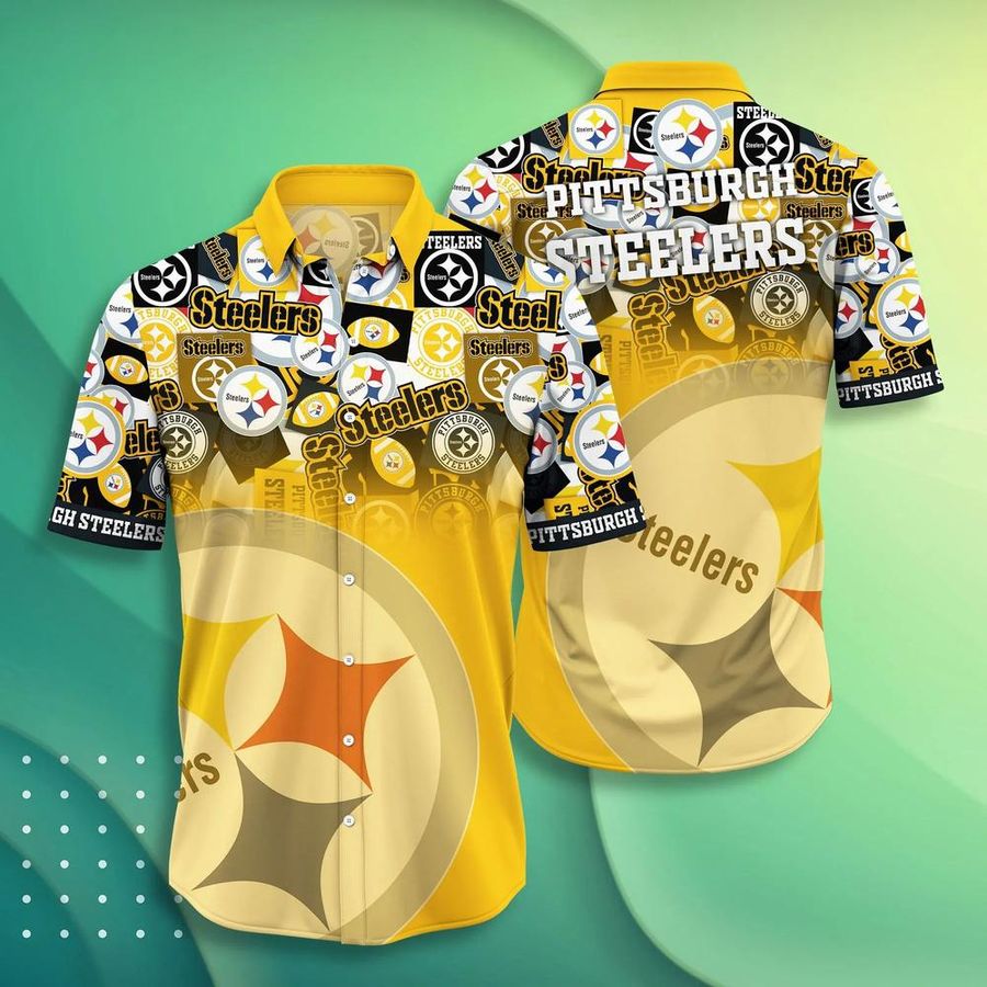 Pittsburgh Steelers NFL Hawaiian Shirt And Short Trends Summer Short Sleeve Button Down Shirt For Sports Fans