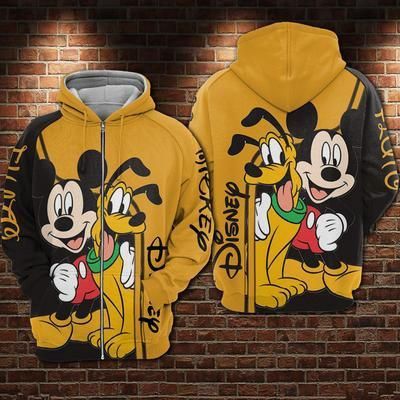 Pluto Mickey Pullover And Zip Pered Hoodies Custom 3D Graphic Printed 3D Hoodie All Over Print Hoodie For Men For Women