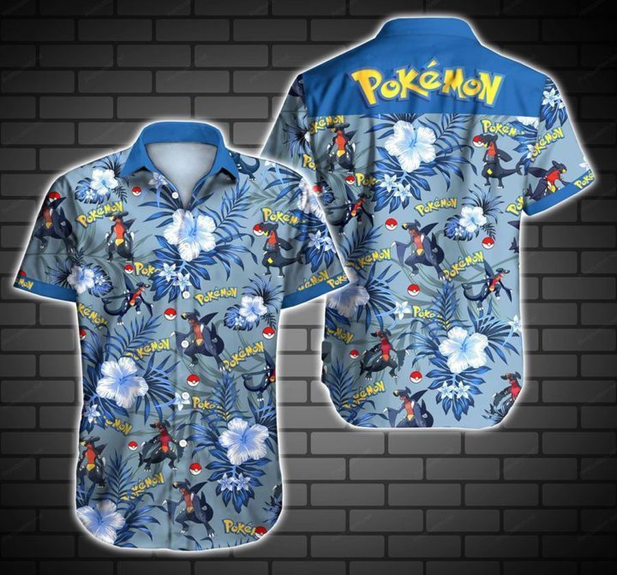 Pokemon Hawaiian III Graphic Print Short Sleeve Hawaiian Casual Shirt N98 - 255