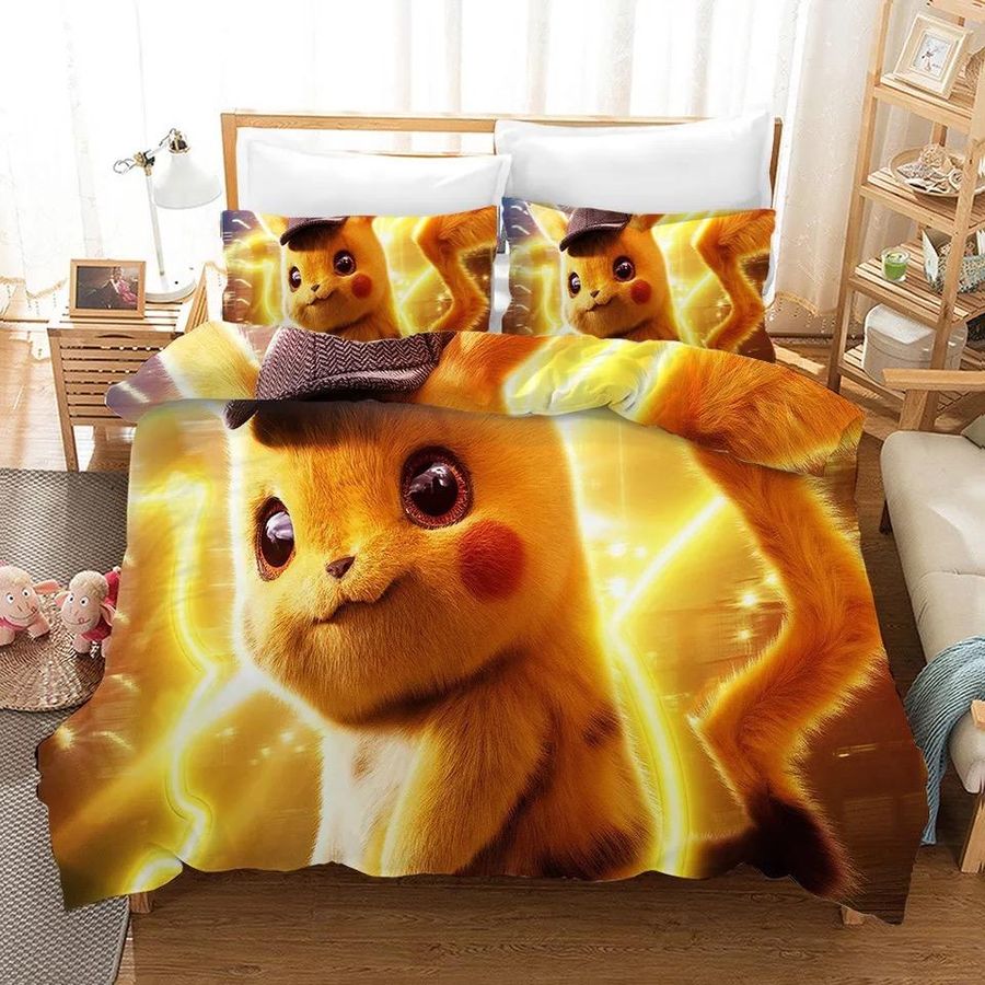Pokemon Pikachu #3 Duvet Cover Quilt Cover Pillowcase Bedding Sets