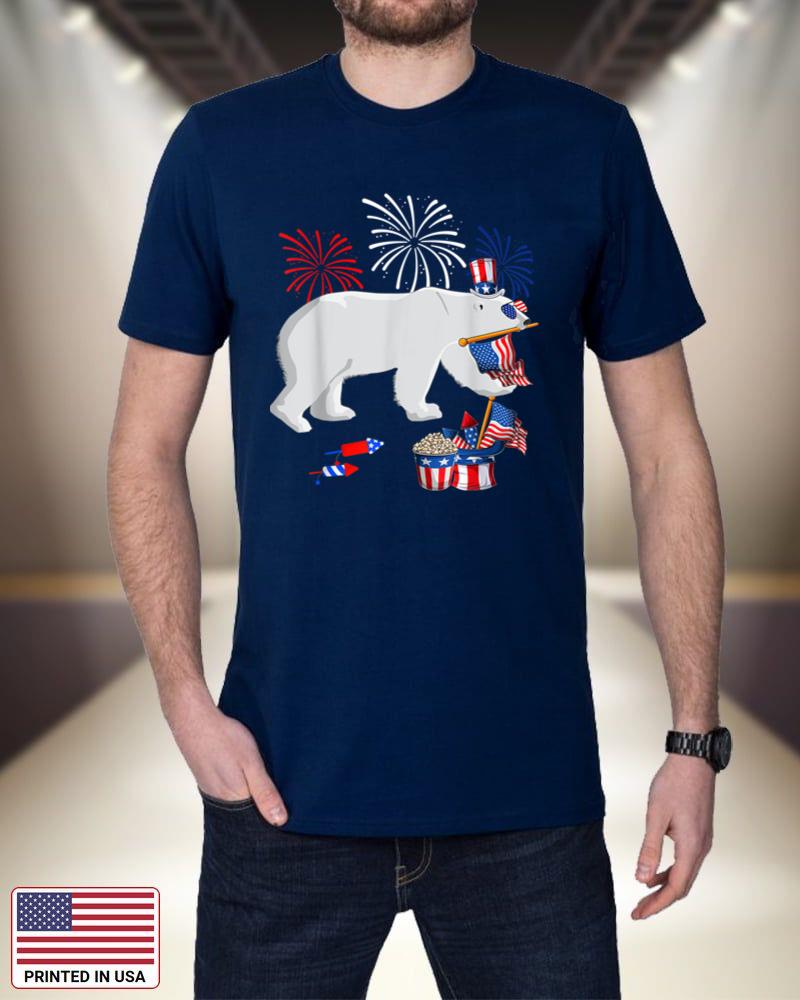 Polar Bear Holding American Flag Sunglasses 4th Of July 9UnIm