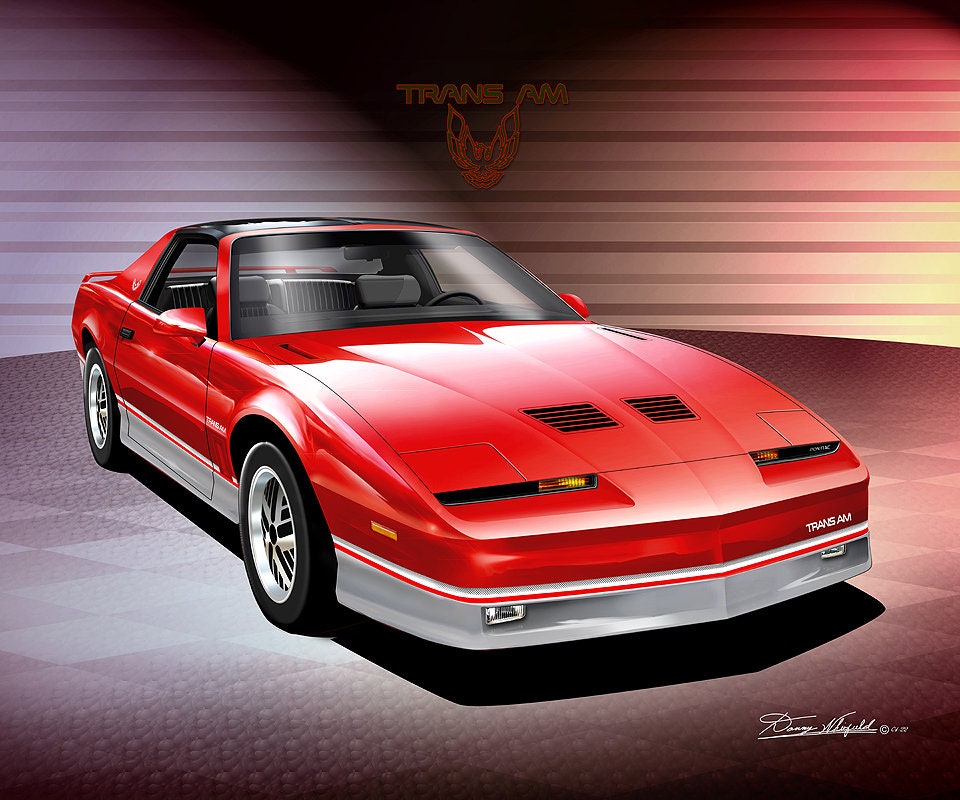 Pontiac Art Prints By Danny Whitfield   1985-1986  Pontiac Firebird Trans Am Comes in 10 different exterior color