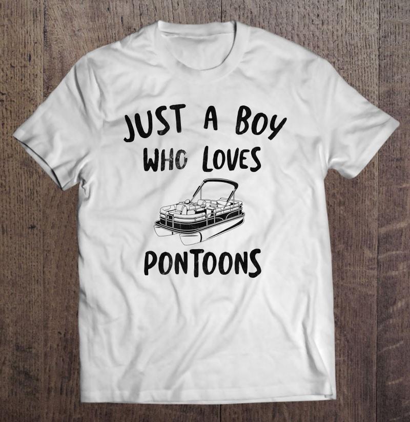 Pontoon Boat Just A Boy Men’s Vintage Boating T-shirt