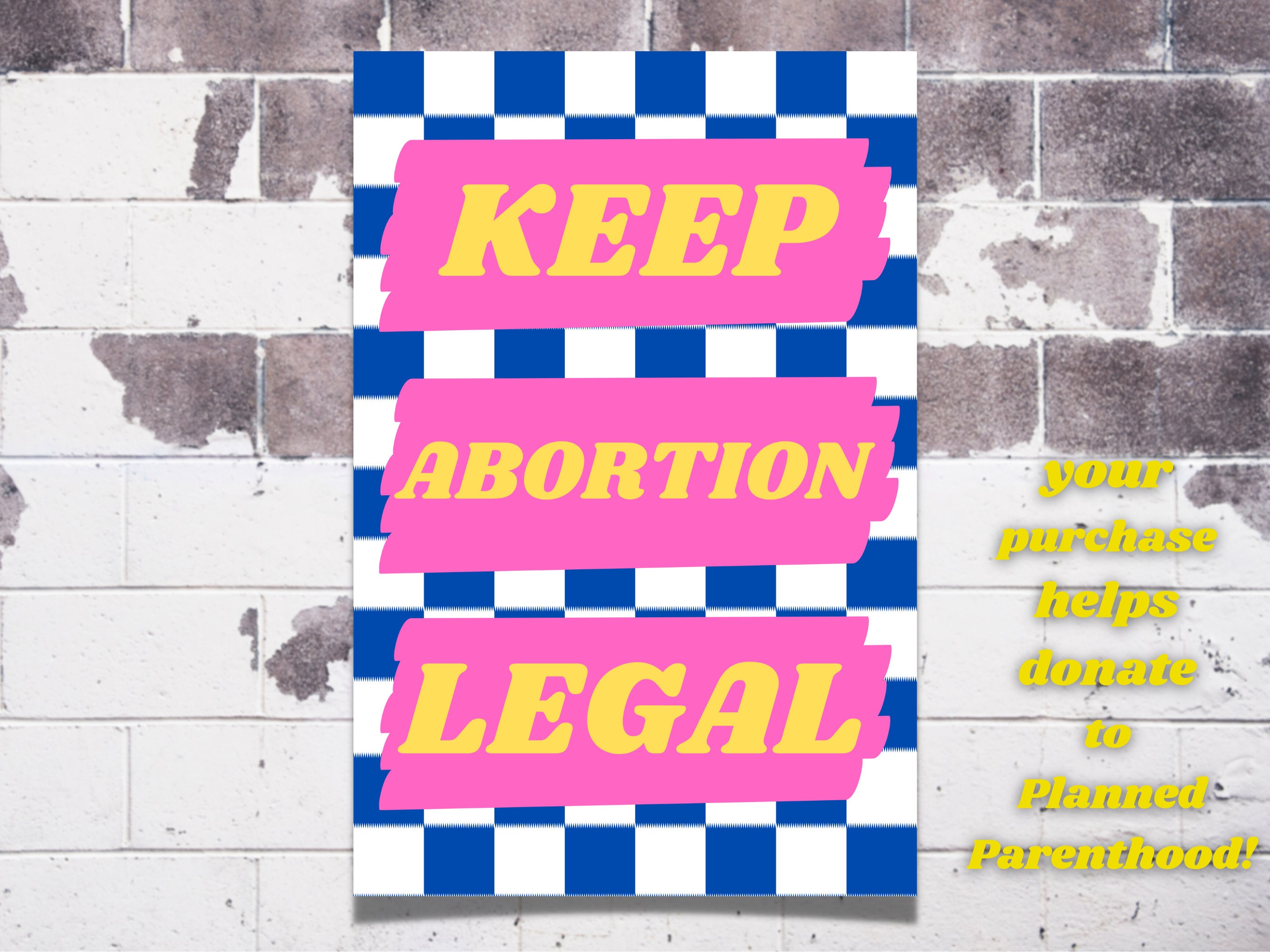 POSTER Keep It Legal Reproductive Rights Women's March Digital Print Poster Pro-Choice Feminist Rally Sign y2k cute