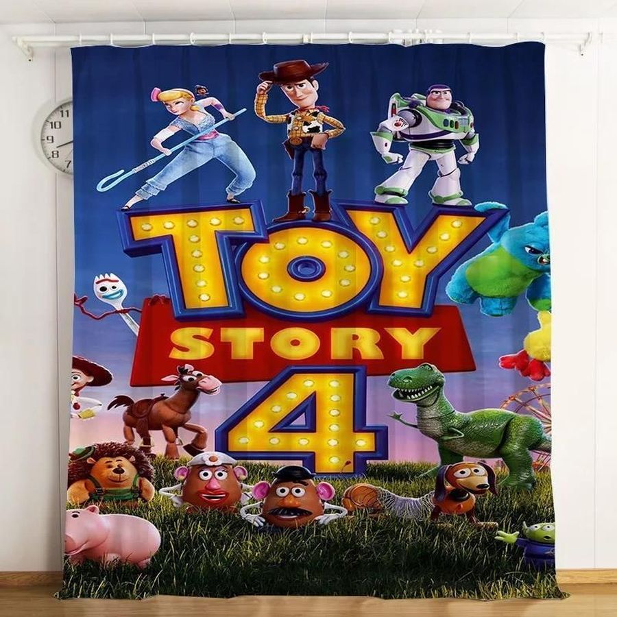 Poster Of Toy Story 4 Gift For Kid Fans Shower Curtain Waterproof Bathroom Sets Window Curtains Home Decor