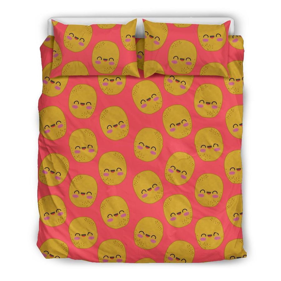 Potato Smile Pattern Print Duvet Cover Bedding Set