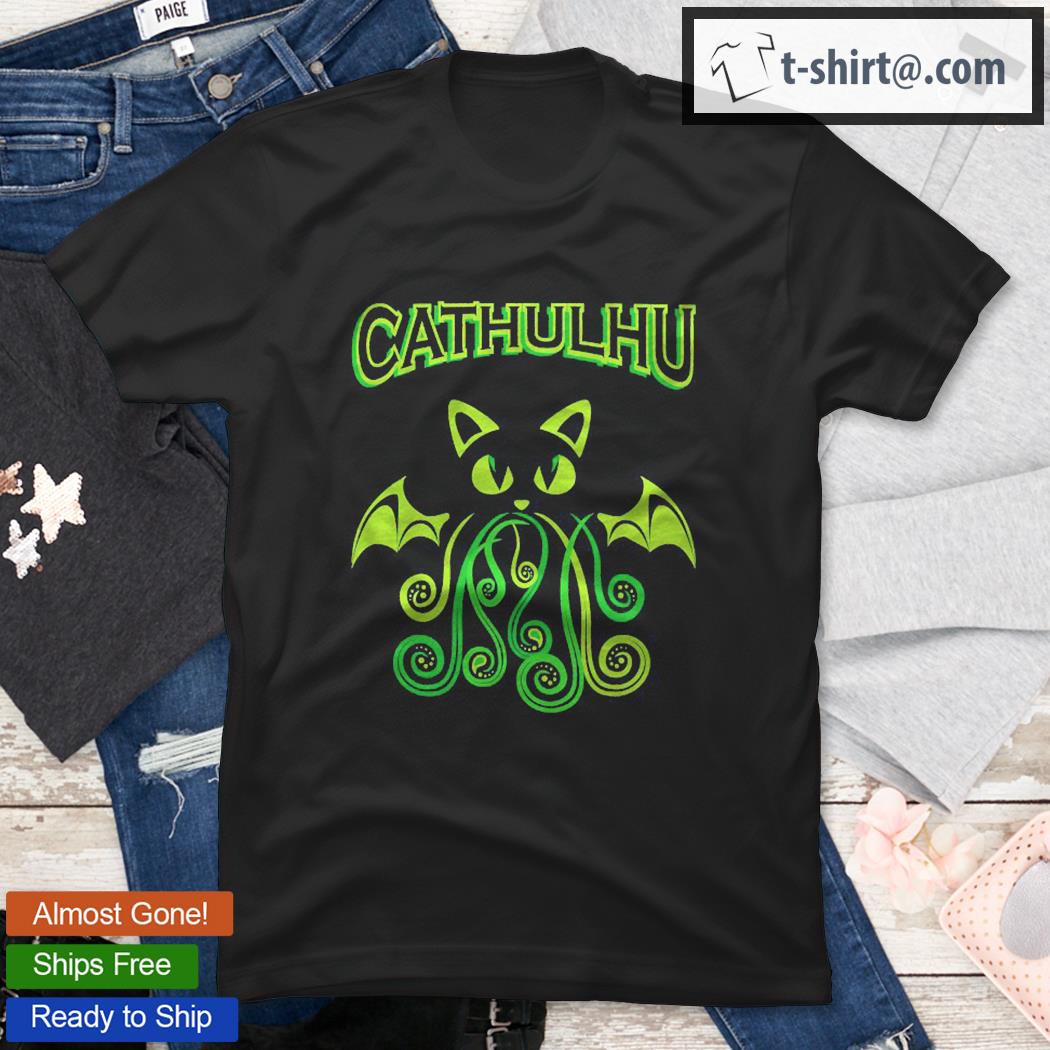 Praise Cathulhu Kitten Evil Demon Cat Kraken Monster Octopus Shirt