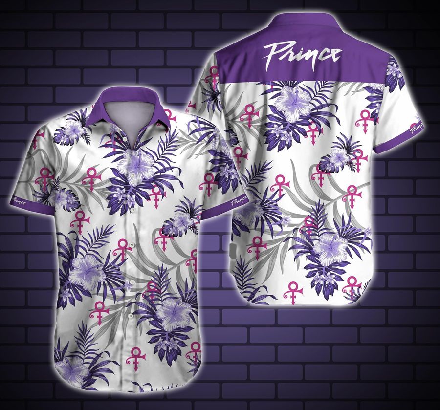 Prince Hawaiian Graphic Print Short Sleeve Hawaiian Casual Shirt size S - 5XL