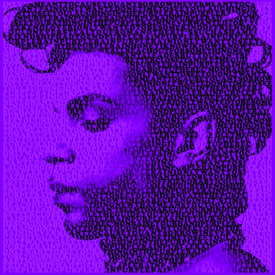 Prince Purple Rain Lyrics Typographic Artwork