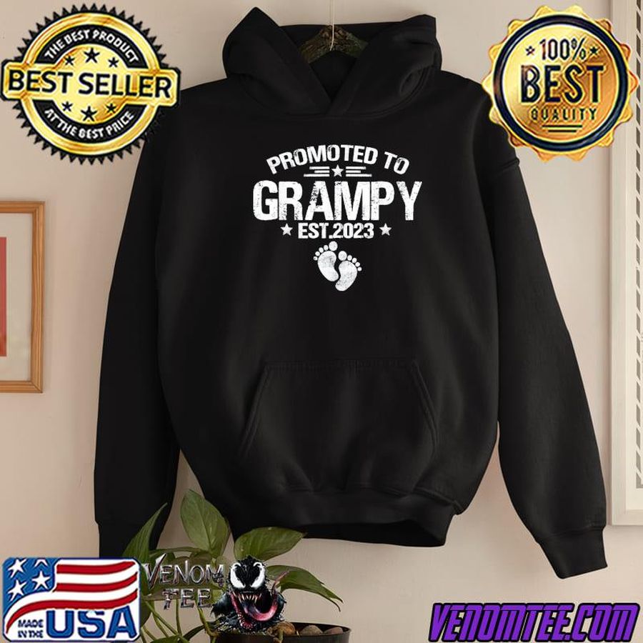 Promoted to grampy est. 2023 baby announcement shirt
