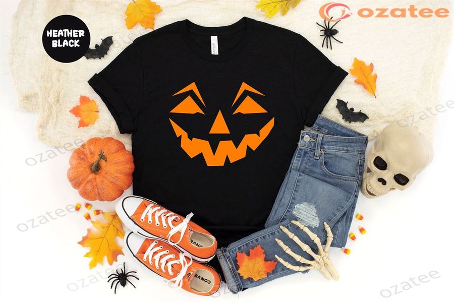 Pumpkin Face Shirt, Halloween Shirt, Jack O Lantern Shirt, Scary Pumpkin Shirt, Halloween Gift