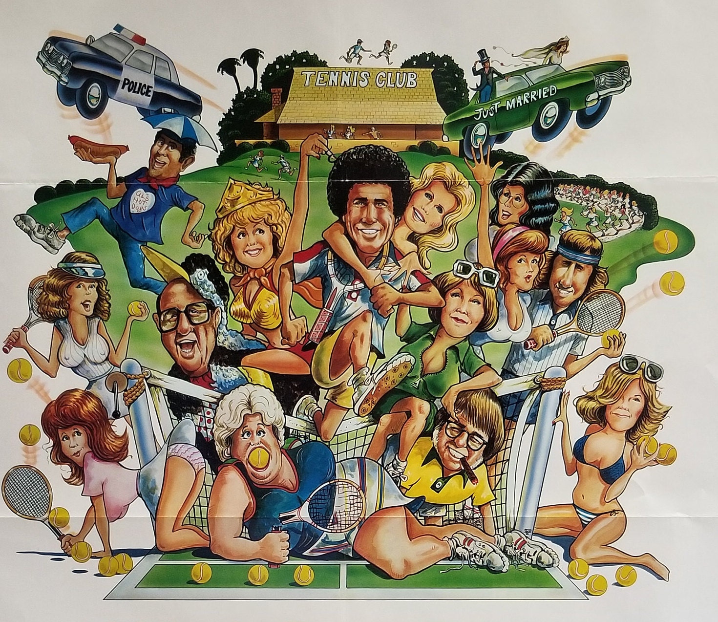 Racquet-Rare Original Vintage Movie Poster from the 1970s Tennis Sex Comedy with Bert Convy, Bobby Riggs, Tonya Roberts and Björn Borg