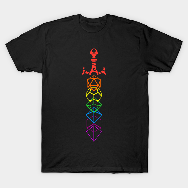Rainbow Dice Sword RPG Gaming T-shirt, Hoodie, SweatShirt, Long Sleeve