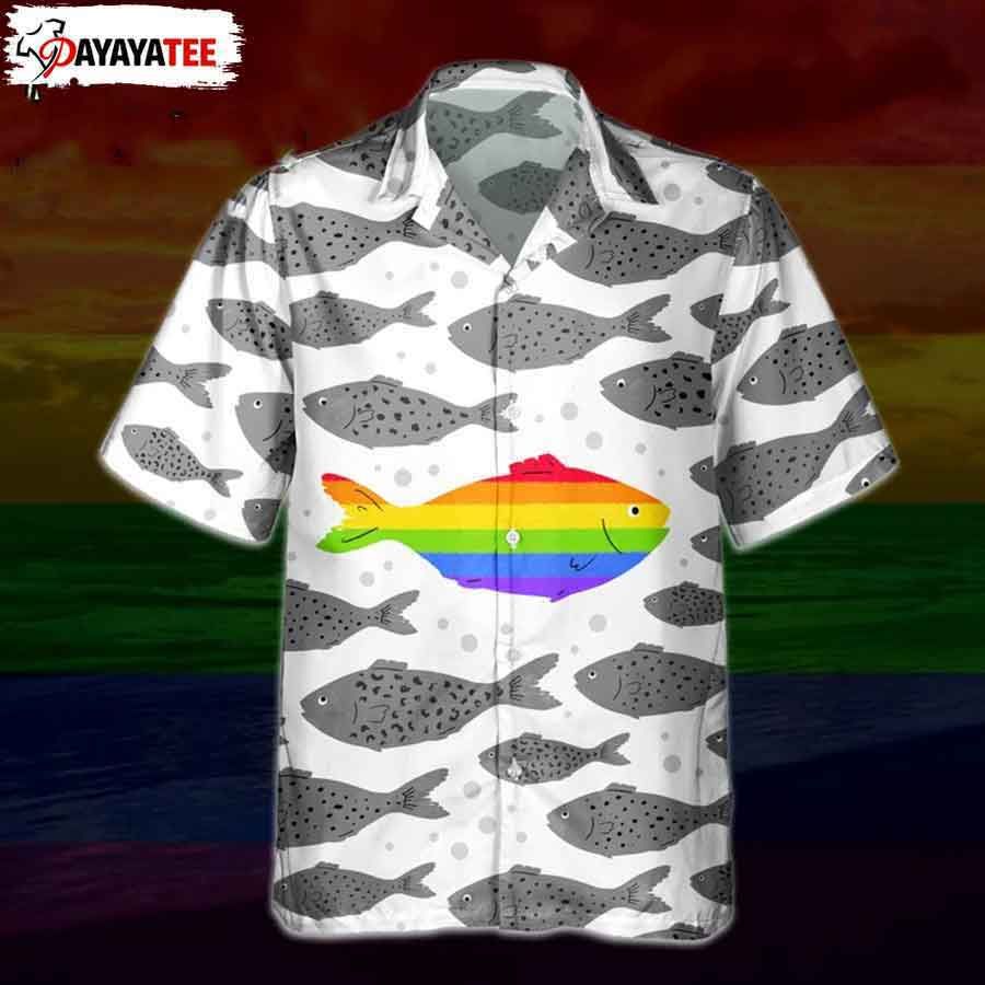 Rainbow Fish Hawaiian Shirt Pride Month Gift