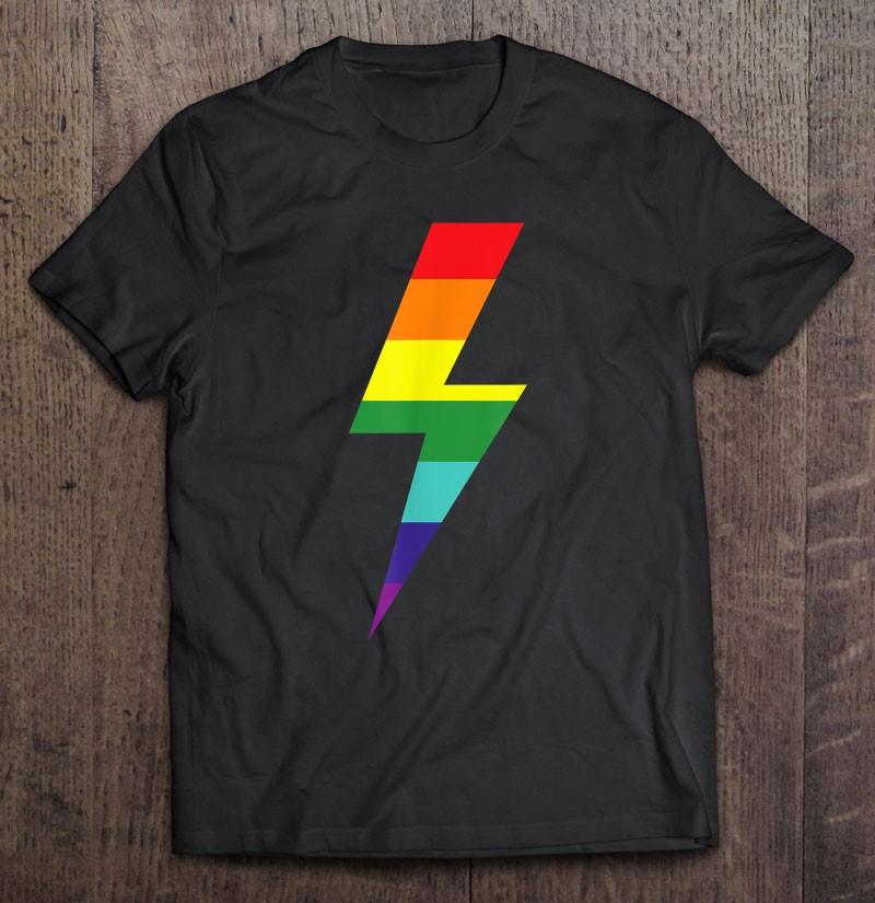 Rainbow Lightning Bolt LGBTQ Gift T-shirt