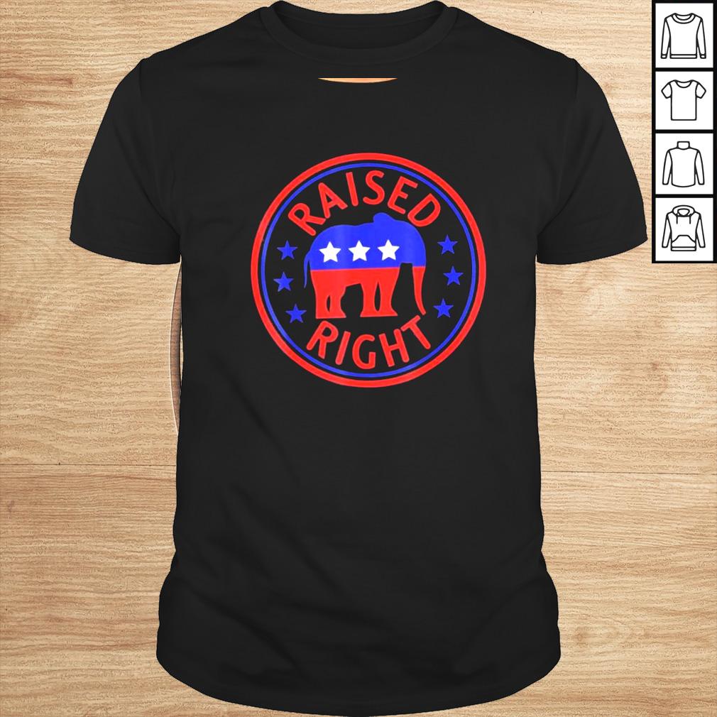 Raised right pro Trump republican American election shirt