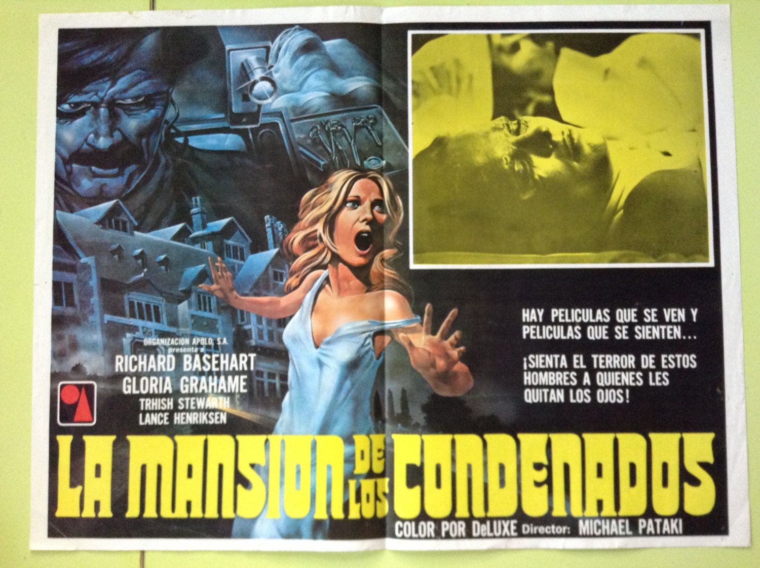 Rare Original Spanish Horror Movie Poster for Mansion Of The Doomed