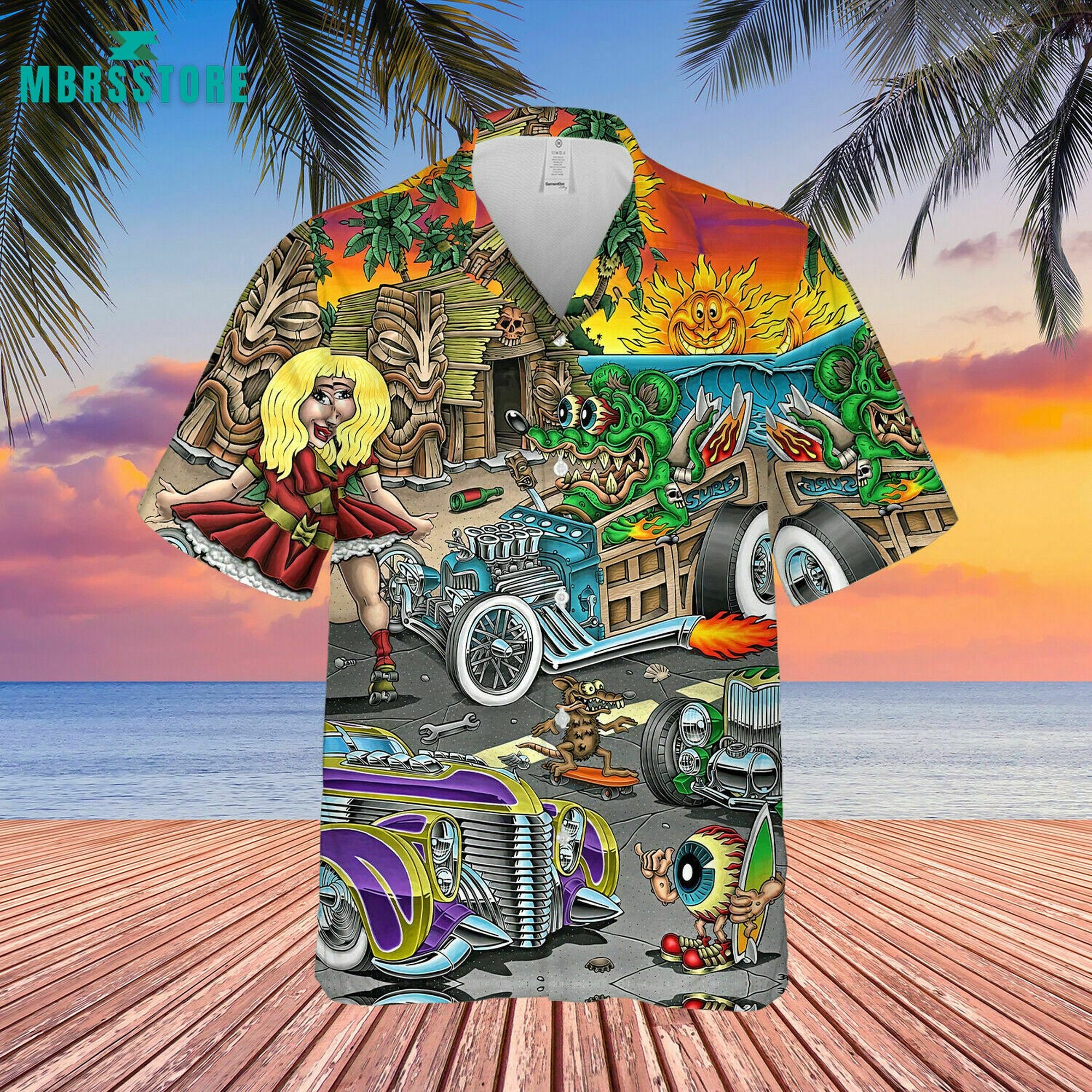 Rat Fink The Hot Rod Story Gift For Him Beach Hawaiian Shirt