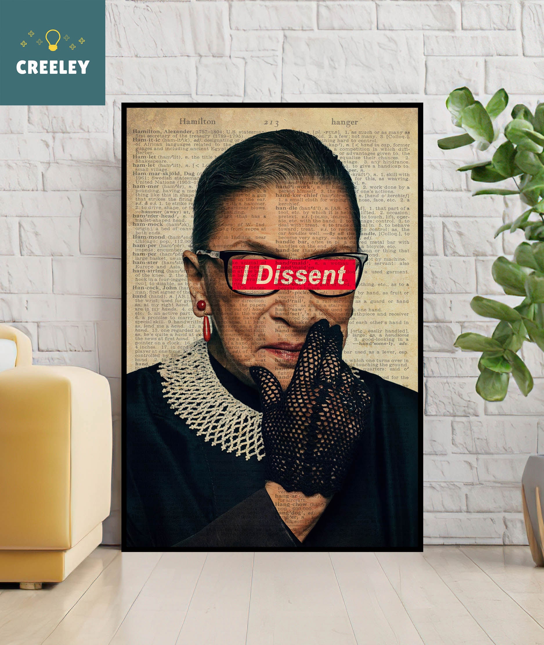 RBG Poster, Ruth Bader Ginsburg Portrait, Ruth Bader Ginsburg Quote, Notorious RBG I Dissent Fight For The Things You Care About Art YDAP5t4