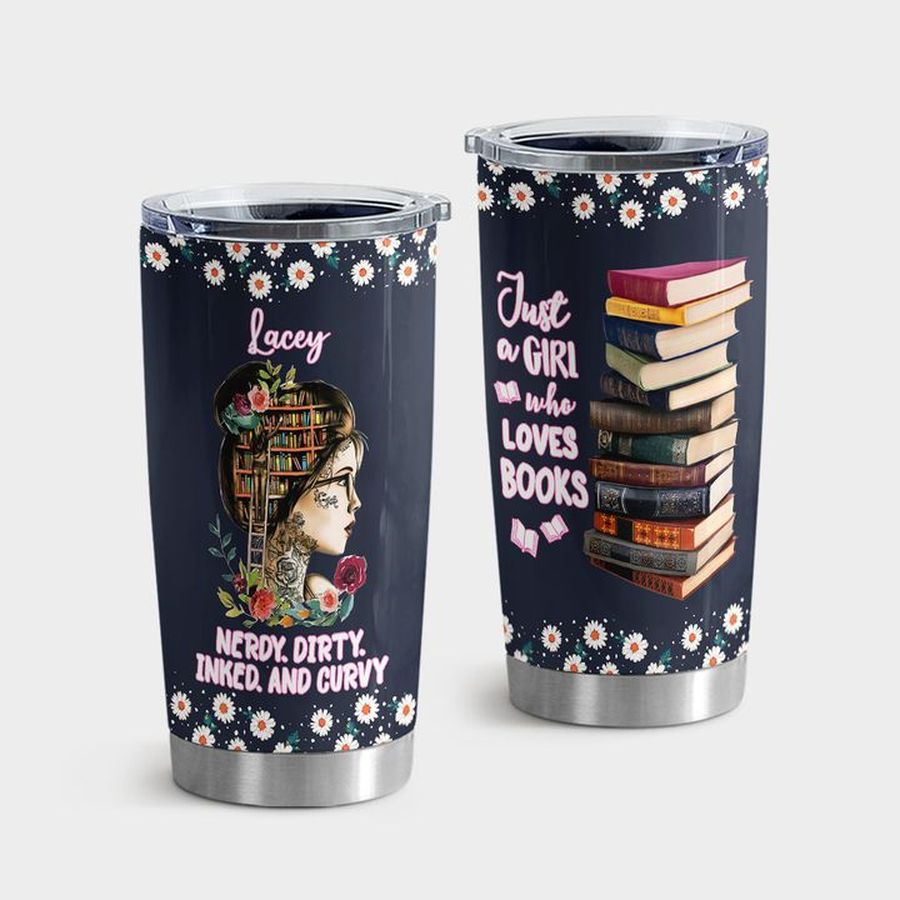 Reading Stainless Steel Tumbler, Reading Just A Girl Who Loves Books Tumbler Tumbler Cup 20oz , Tumbler Cup 30oz, Straight Tumbler 20oz