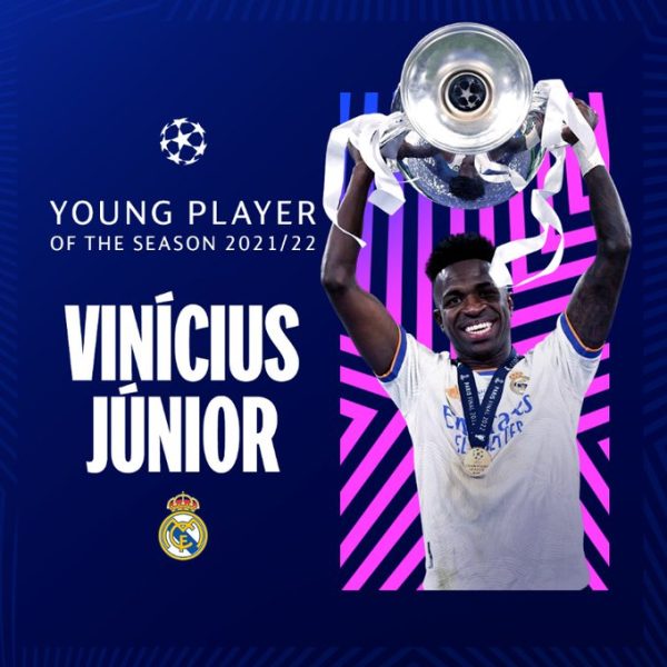 Real Madrid Vinicius Junior 2021-22 UEFA Champions League Young Player Of The Season Poster Canvas