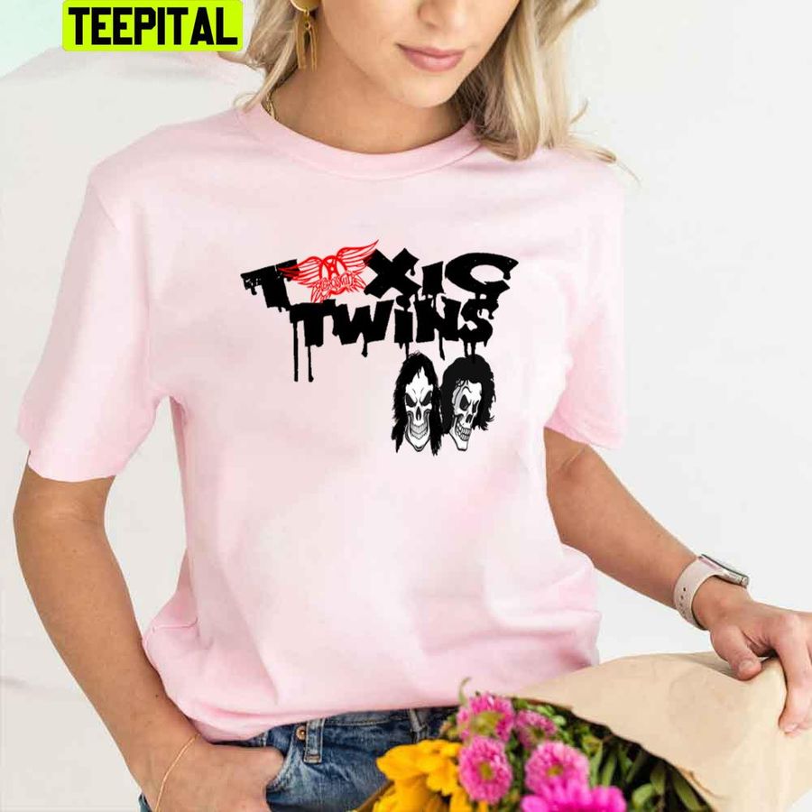 Red Black Skull Art Toxic Twins Unisex T-Shirt