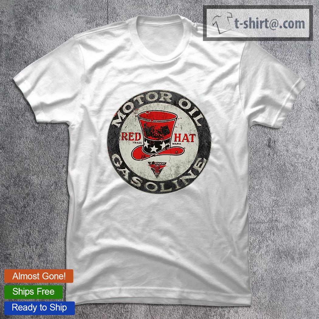 Red Hat Trade Mark Motor Oil Gasoline USA T-Shirt