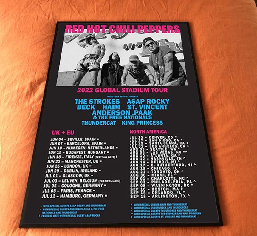 Red Hot Chili Peppers Tour 2022 Gifts Poster