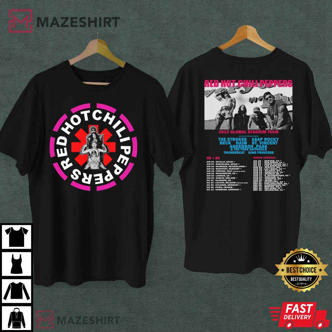 Red Hot Chili Peppers World Tour 2022 Exclusive T-Shirt