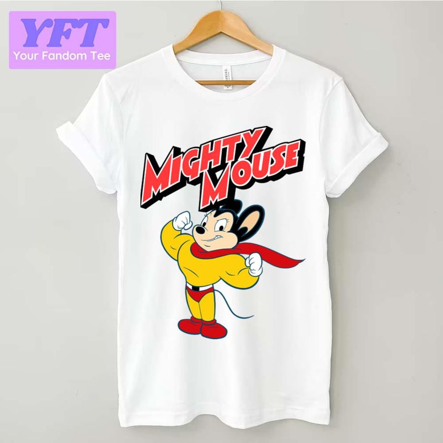 Red Text Logo Mighty Mouse Unisex T-Shirt