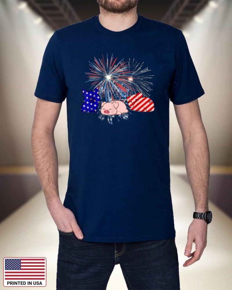 Red White Blue Fireworks Pig Patriotic 4th Of July 6FoQF