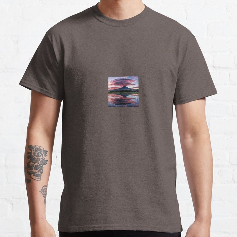 Reflection of clouds on a lake. Classic T-Shirt