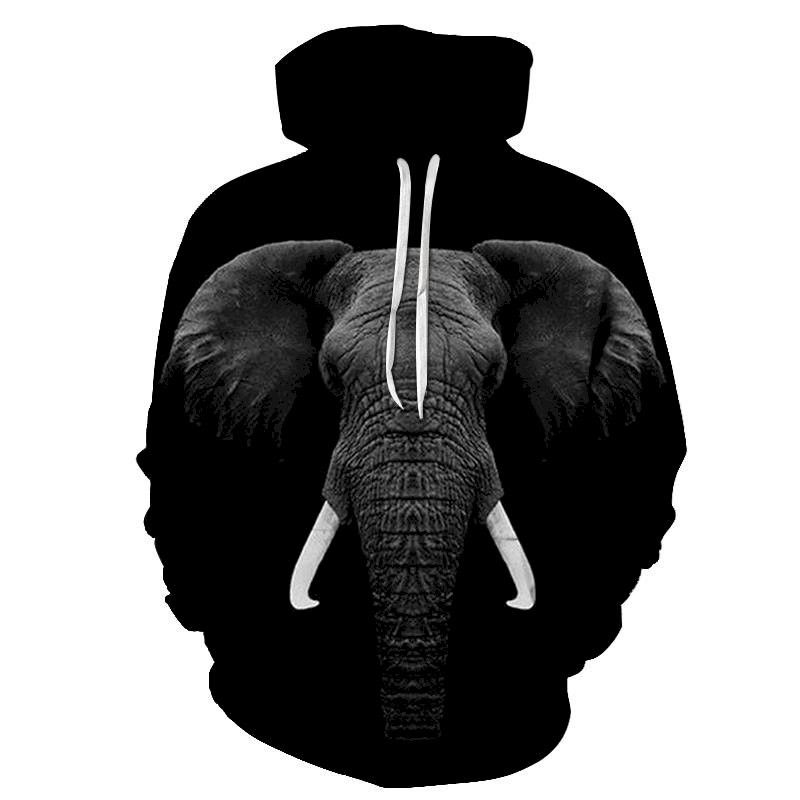Regal Elephant Face 3D Sweatshirt Hoodie Pullover