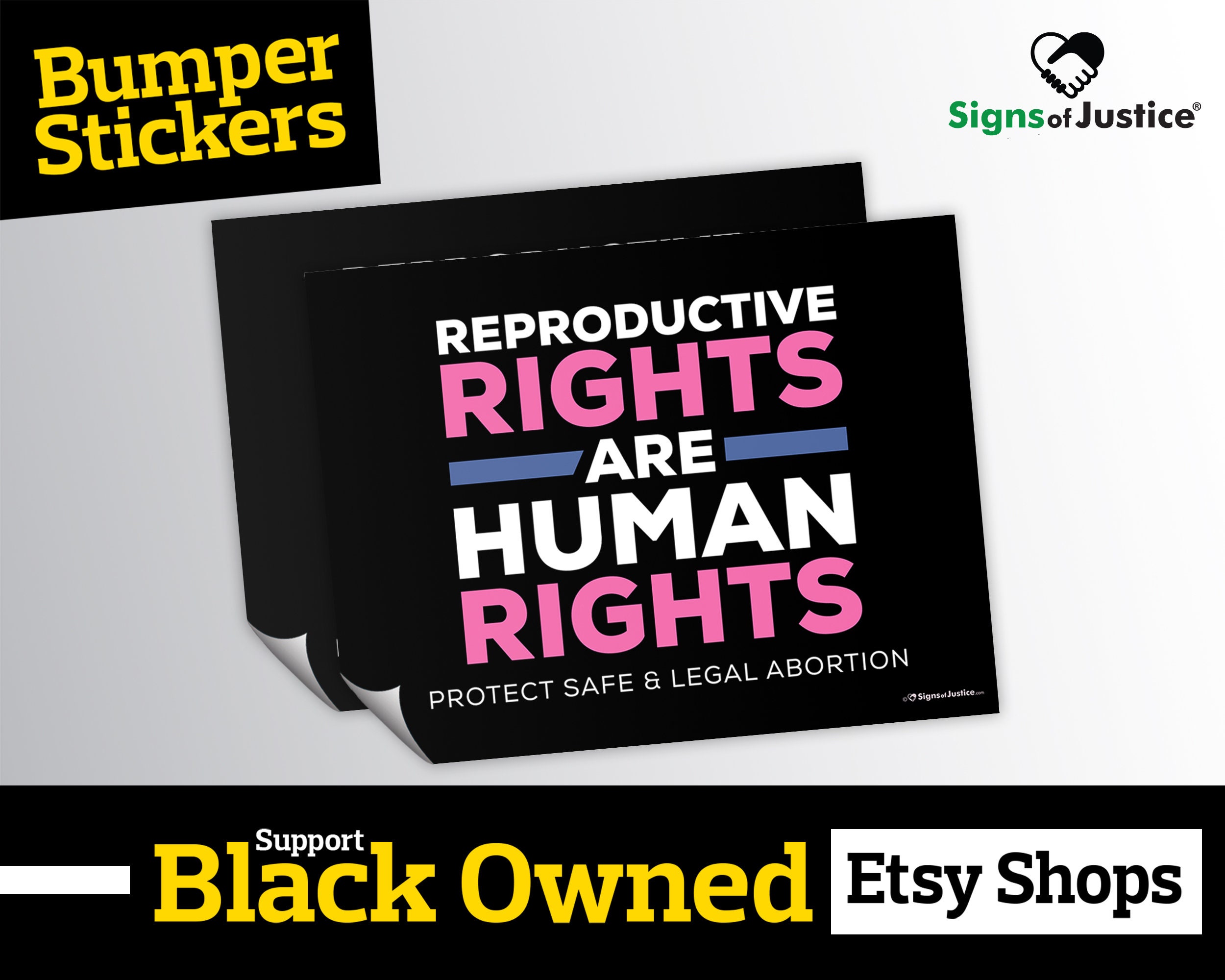Reproductive Rights Bumper Sticker  6”x45”  Protective Gloss Layer  Social Justice Display  Car Decal