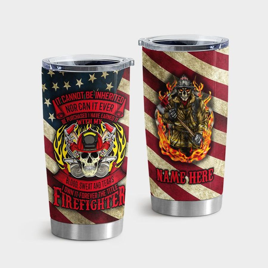 Rescue Firefighter Tumbler With Lid, Firefighter Flag Tumbler Tumbler Cup 20oz , Tumbler Cup 30oz, Straight Tumbler 20oz