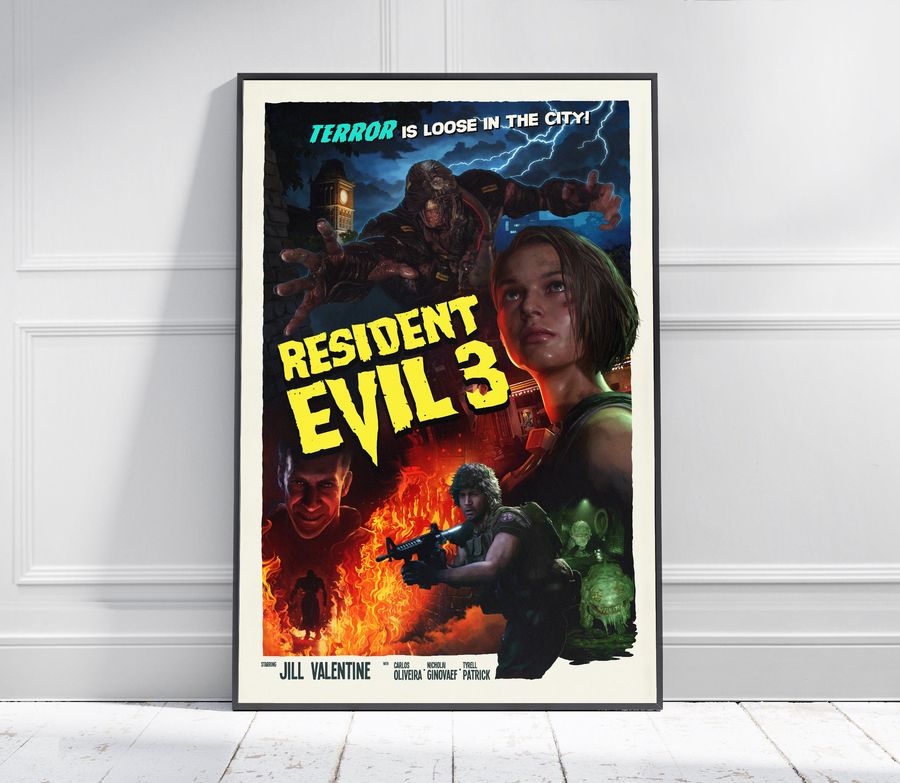 RESIDENT EVIL 3 REMAKE Game Poster  Game Art  Horror Game  Print  Room Decor  Wall Art