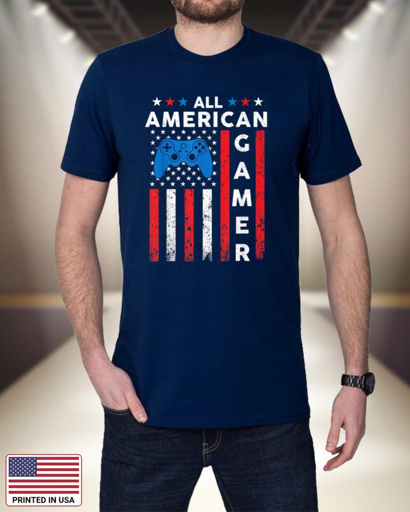 Retro All American Gamer Gaming Lover Gamer 4th Of July dwqp4
