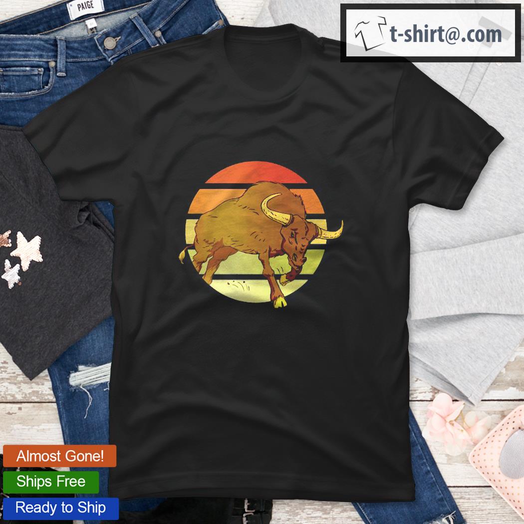 Retro Bull Sunset Bull Lover Shirt