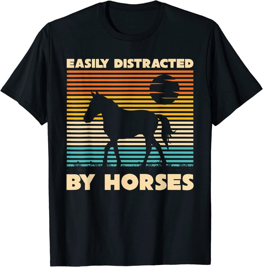 Retro Equestrian Horse Rider Easily Distracted By Horses