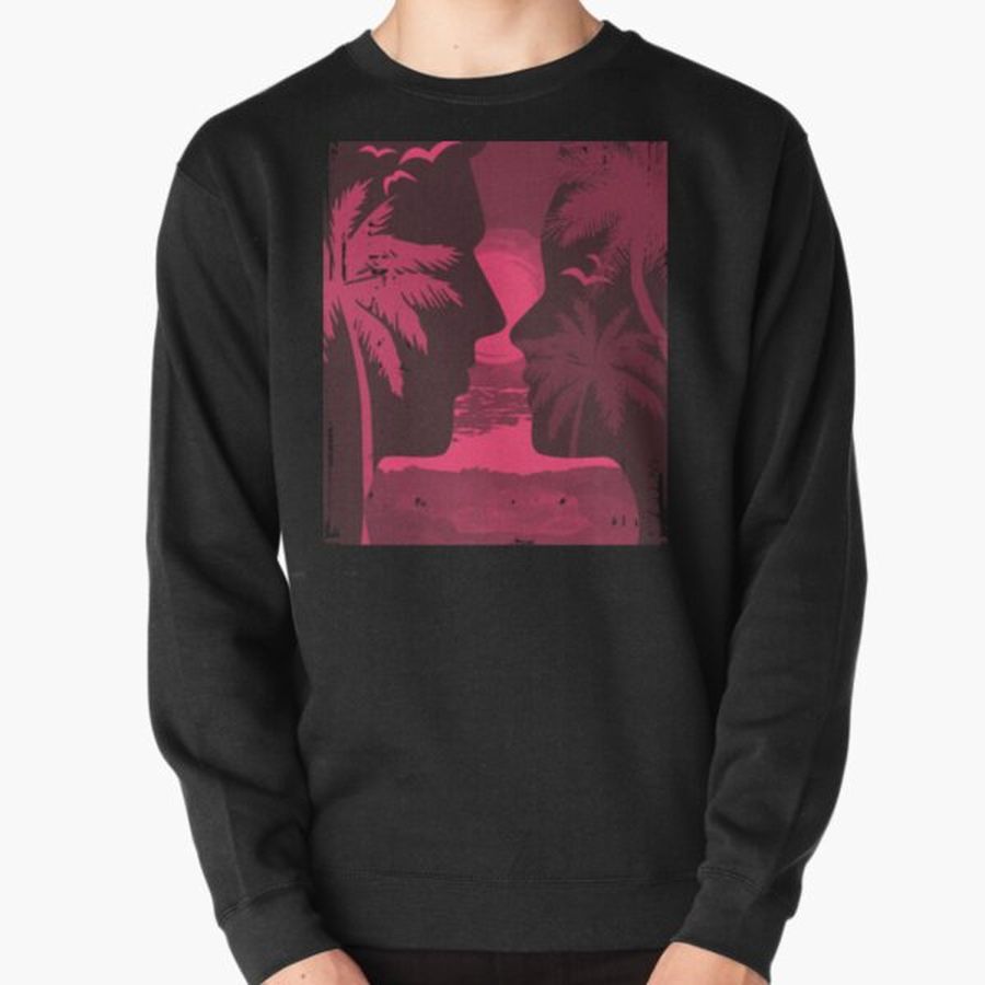 Retro Miami City Fuchsia Lovers Beach Florida Retrostyle Pullover Sweatshirt